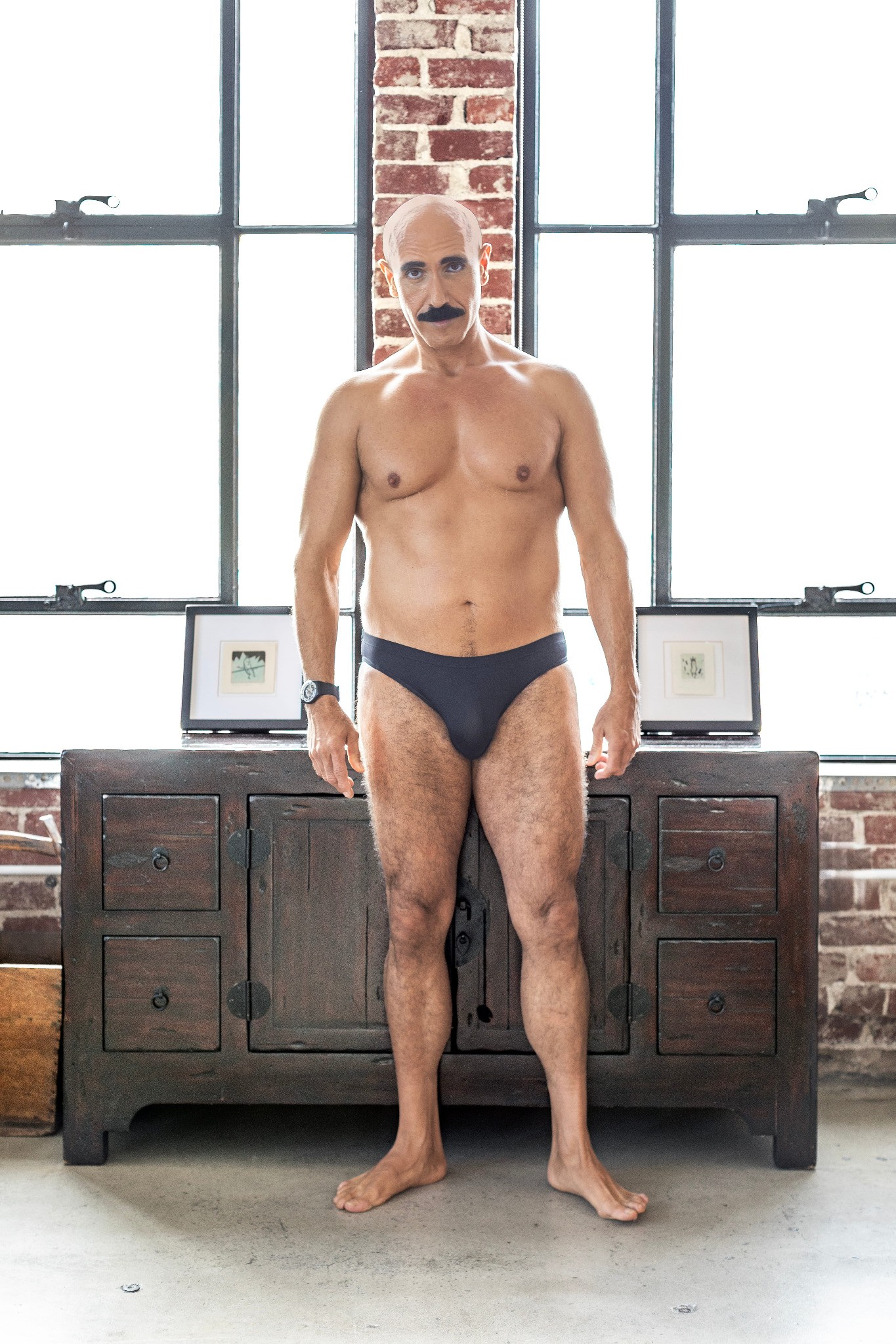 Full-body physique modeling portrait of Gabriel Pablo Axarlian